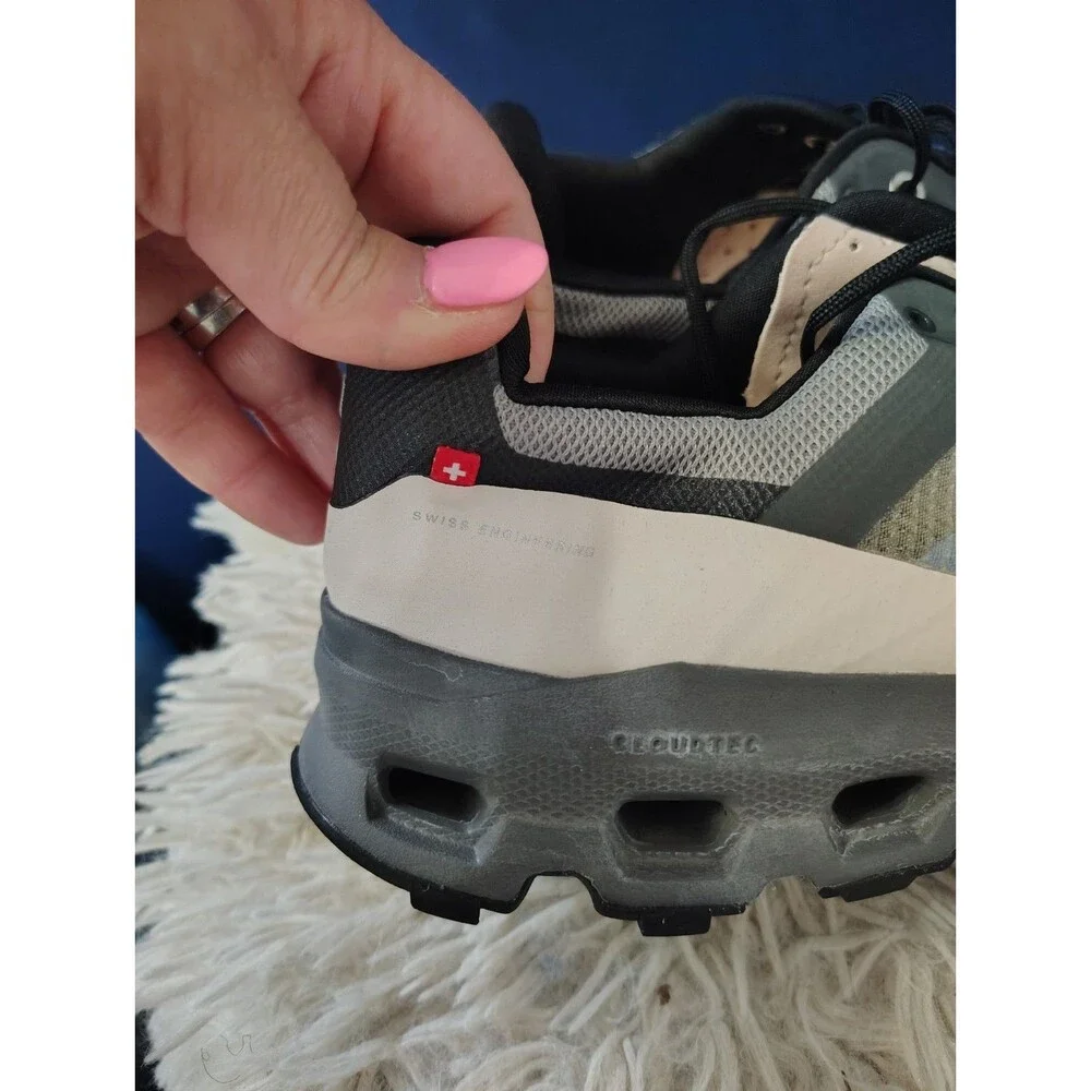 On Cloudvista Sneakers Women's Alloy Black Lace Up Trail Running Shoes Size 10